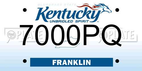 7000PQ Kentucky License Plate