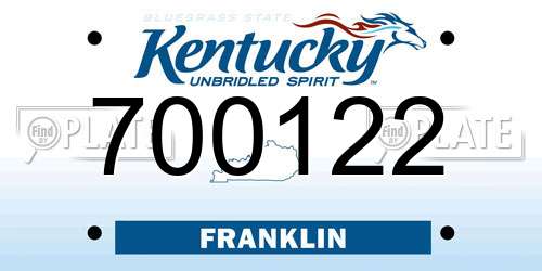 700122 Kentucky License Plate