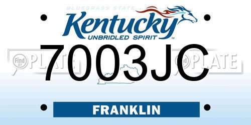7003JC Kentucky License Plate