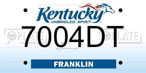 7004DT Kentucky License Plate