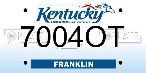 7004OT Kentucky License Plate