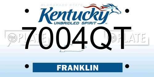 7004QT Kentucky License Plate