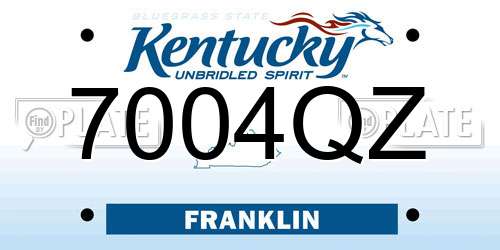 7004QZ Kentucky License Plate
