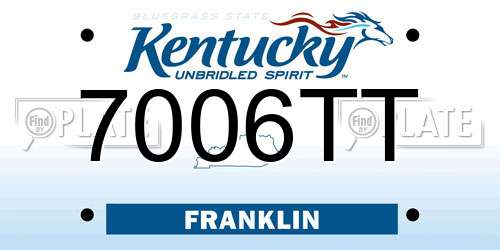 7006TT Kentucky License Plate