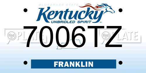 7006TZ Kentucky License Plate