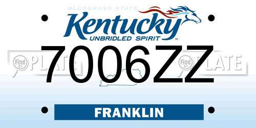 7006ZZ Kentucky License Plate