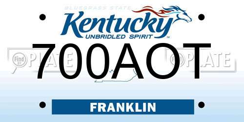 700AOT Kentucky License Plate