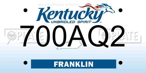 700AQ2 Kentucky License Plate
