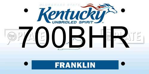 700BHR Kentucky License Plate