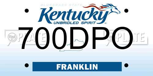700DPO Kentucky License Plate