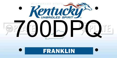 700DPQ Kentucky License Plate
