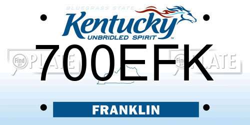 700EFK Kentucky License Plate