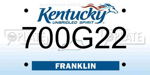 700G22 Kentucky License Plate