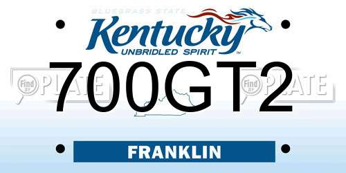 700GT2 Kentucky License Plate