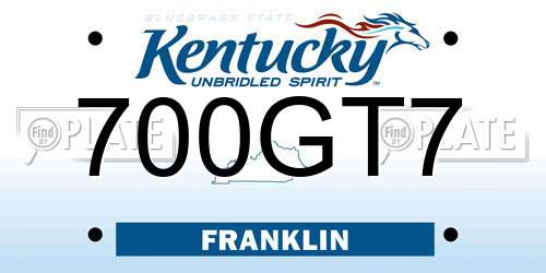 700GT7 Kentucky License Plate