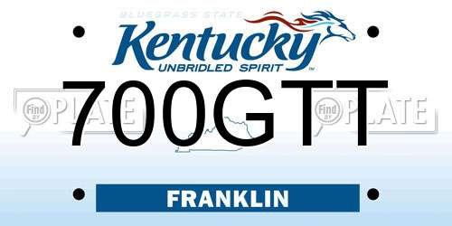 700GTT Kentucky License Plate