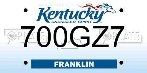 700GZ7 Kentucky License Plate
