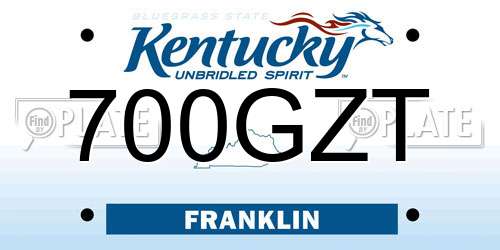 700GZT Kentucky License Plate