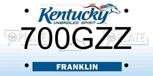 700GZZ Kentucky License Plate