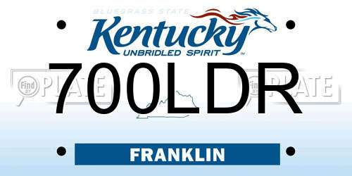 700LDR Kentucky License Plate