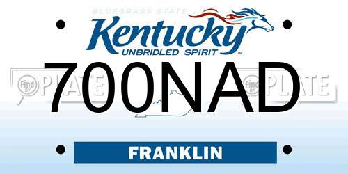 700NAD Kentucky License Plate