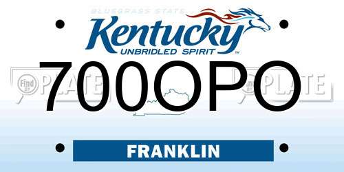 700OPO Kentucky License Plate