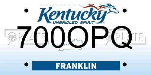 700OPQ Kentucky License Plate