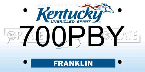 700PBY Kentucky License Plate