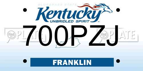 700PZJ Kentucky License Plate