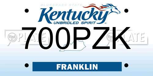 700PZK Kentucky License Plate