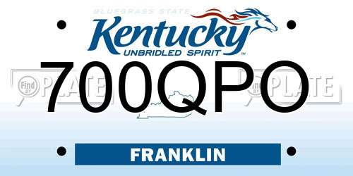700QPO Kentucky License Plate