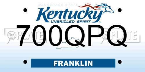 700QPQ Kentucky License Plate