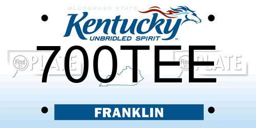 700TEE Kentucky License Plate