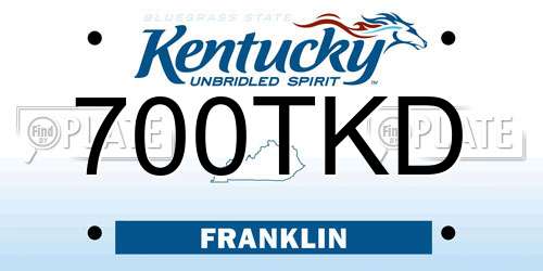 700TKD Kentucky License Plate