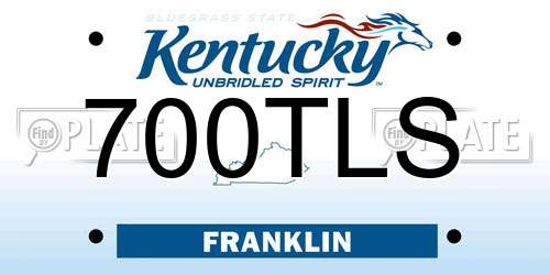 700TLS Kentucky License Plate