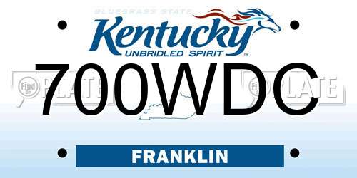 700WDC Kentucky License Plate