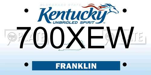 700XEW Kentucky License Plate