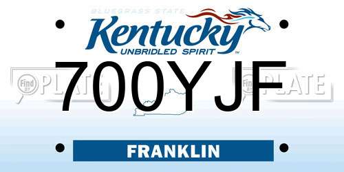 700YJF Kentucky License Plate