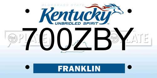 700ZBY Kentucky License Plate
