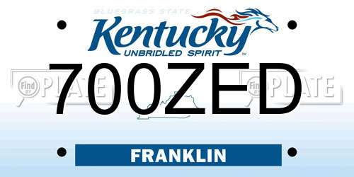 700ZED Kentucky License Plate