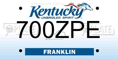 700ZPE Kentucky License Plate