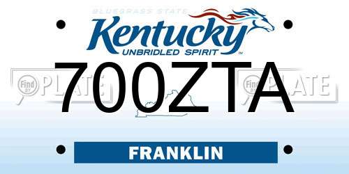 700ZTA Kentucky License Plate
