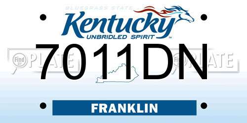 7011DN Kentucky License Plate