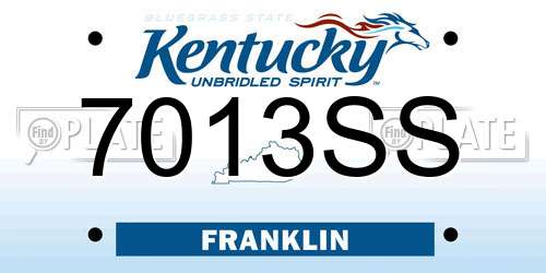 7013SS Kentucky License Plate
