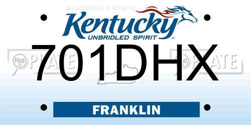 701DHX Kentucky License Plate