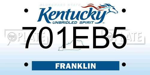 701EB5 Kentucky License Plate