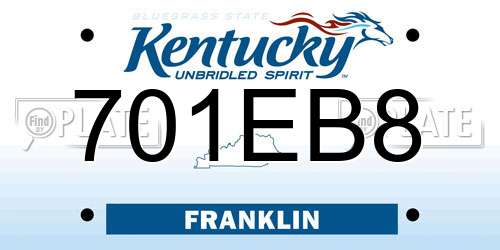 701EB8 Kentucky License Plate