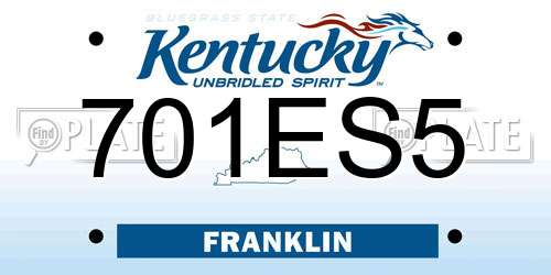 701ES5 Kentucky License Plate