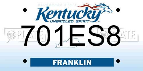 701ES8 Kentucky License Plate
