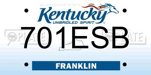 701ESB Kentucky License Plate